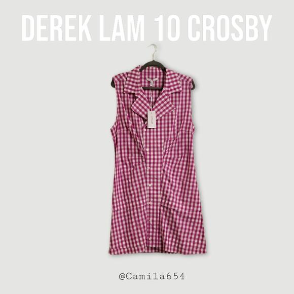 Derek Lam 10 Crosby - Pink Satina Button Shirt Dress - Size 16 (Large*) - Picture 14 of 14